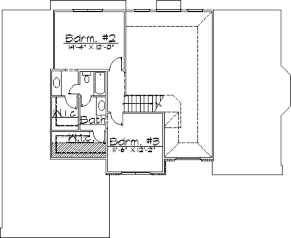 House Blueprint - Traditional Floor Plan - Upper Floor Plan #31-107