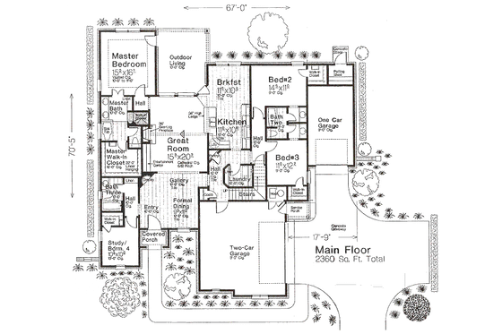 Floor Plan - Main Floor for European House Plan #310-972 - 3 bed, 3 bath