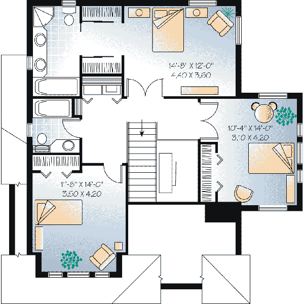 Home Plan - Traditional Floor Plan - Upper Floor Plan #23-450