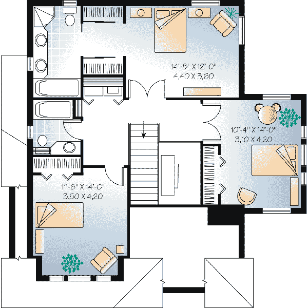 House Plan Design - Traditional Floor Plan - Upper Floor Plan #23-450