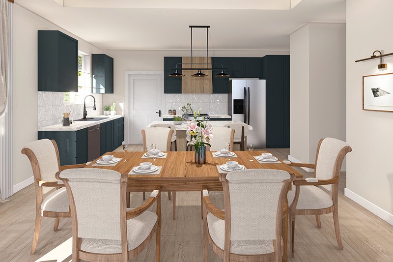 Architectural House Design - Interior - Dining Room for Prairie House Plan #124-1405 - 3 bed, 2.5 bath