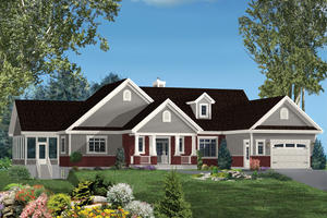 Country Exterior - Front Elevation Plan #25-4621