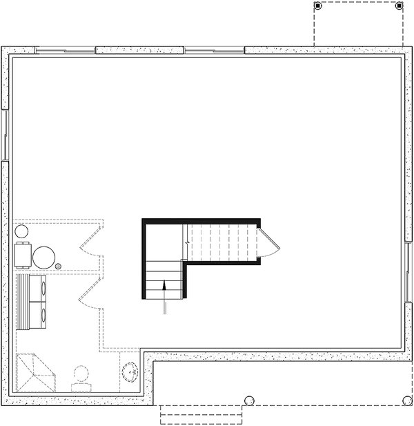 Architectural House Design - Ranch Floor Plan - Lower Floor Plan #23-2662