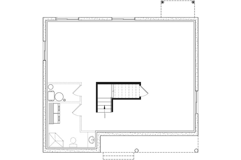 Architectural House Design - Floor Plan - Lower Floor for Ranch House Plan #23-2662 - 2 bed, 1 bath