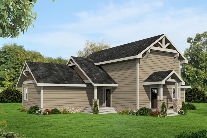 House Plan Design - Bungalow Exterior - Front Elevation Plan #117-676