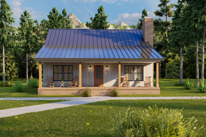 Cottage Exterior - Front Elevation Plan #1117-11