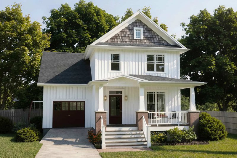 Architectural House Design - Farmhouse Exterior - Front Elevation Plan #79-257