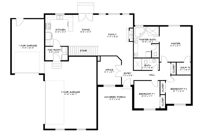 Home Plan - Floor Plan - Main Floor for Traditional House Plan #1060-172 - 3 bed, 2 bath