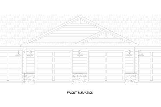 Exterior - Front Elevation 3 for Colonial House Plan #932-1160, 0 bath