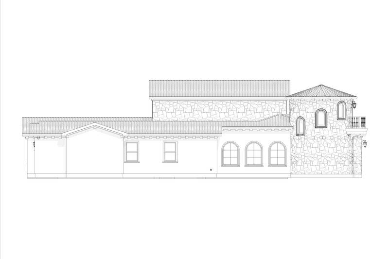 House Design - Exterior - Other Elevation 2 for Mediterranean House Plan #1127-24 - 3 bed, 3.5 bath