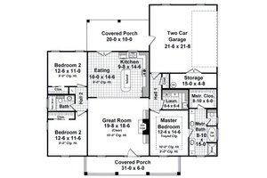 Floor Plan - Main Floor for Traditional House Plan #21-628 - 3 bed, 2 bath