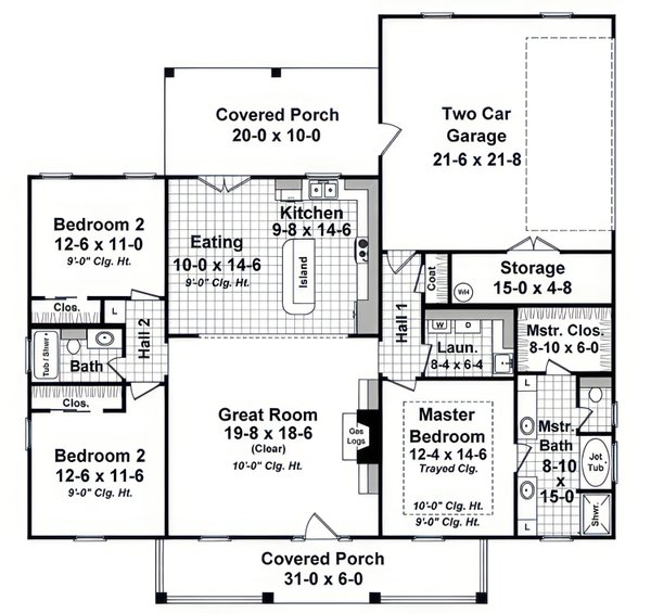 House Blueprint - Traditional Floor Plan - Main Floor Plan #21-628