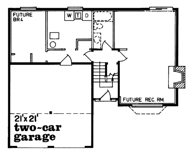 Traditional Floor Plan - Lower Floor Plan #47-603