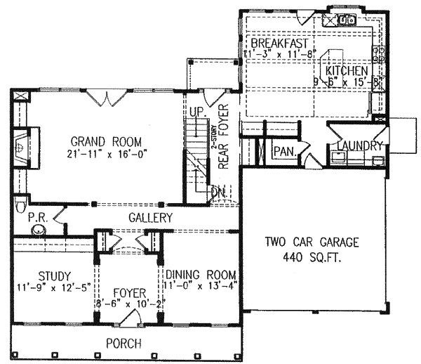 Colonial Floor Plan - Main Floor Plan #54-151
