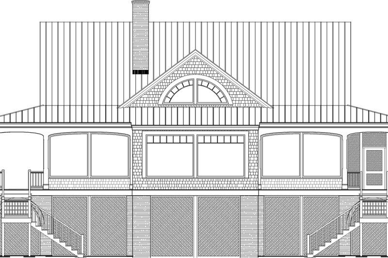 House Blueprint - Exterior - Rear Elevation for Cottage House Plan #137-384 - 3 bed, 3 bath
