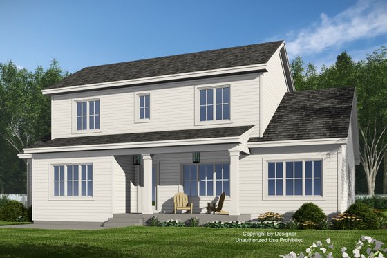 Exterior - Rear Elevation 1 for Farmhouse House Plan #51-1363 - 4 bed, 3.5 bath
