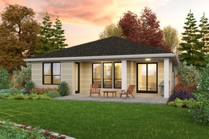 Exterior - Rear Elevation for Contemporary House Plan #48-1030 - 3 bed, 2 bath