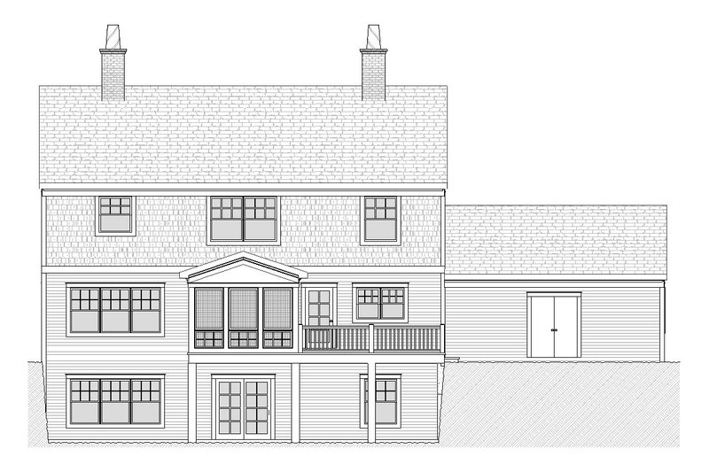 Architectural House Design - Exterior - Rear Elevation for Colonial House Plan #901-86 - 4 bed, 2.5 bath