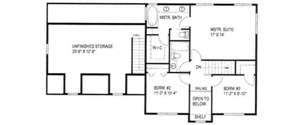 House Plan Design - Traditional Floor Plan - Upper Floor Plan #117-201