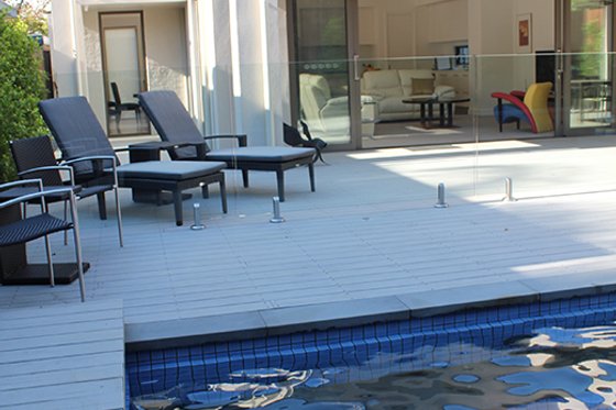 Modern style home, backyard with pool