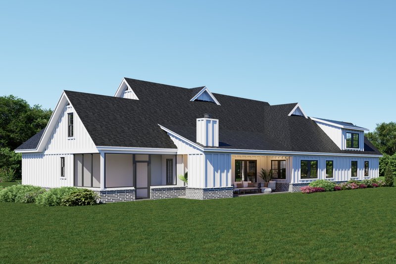 Home Plan - Exterior - Rear Elevation for Farmhouse House Plan #932-1295 - 5 bed, 3.5 bath