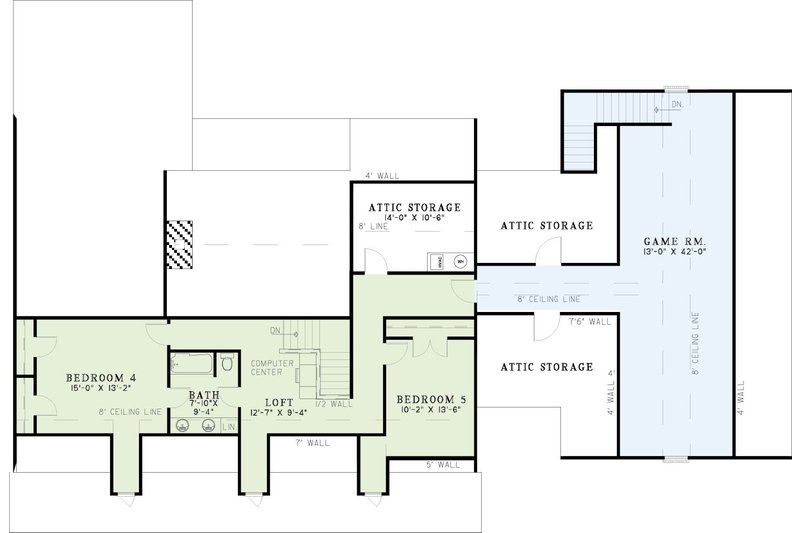 Home Plan - Floor Plan - Upper Floor for Country House Plan #17-2738 - 5 bed, 3.5 bath