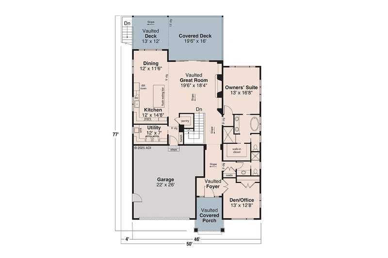 Architectural House Design - Floor Plan - Main Floor for Contemporary House Plan #124-1461 - 4 bed, 4 bath