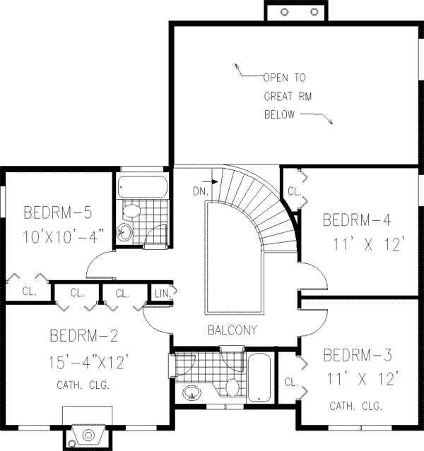 Dream House Plan - Traditional Floor Plan - Upper Floor Plan #3-205