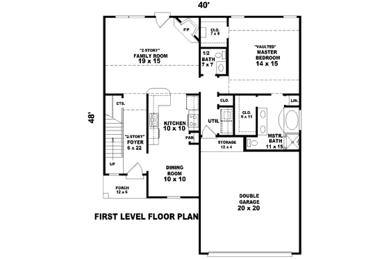 Floor Plan - Main Floor for European House Plan #81-13623 - 3 bed, 2.5 bath