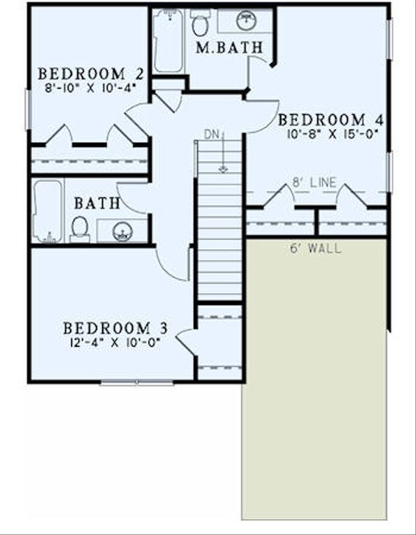Traditional Floor Plan - Upper Floor Plan #17-2436
