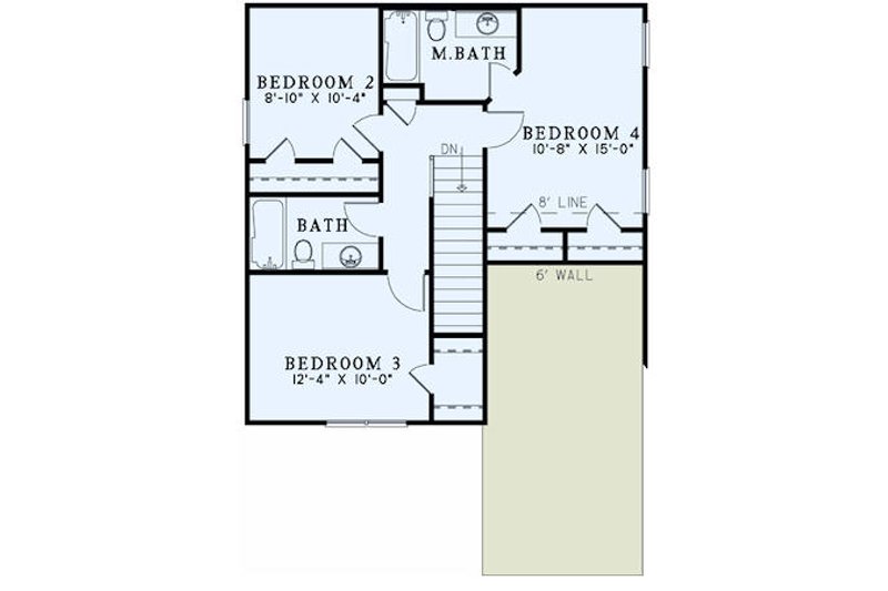 Dream House Plan - Floor Plan - Upper Floor for Traditional House Plan #17-2436 - 4 bed, 3.5 bath