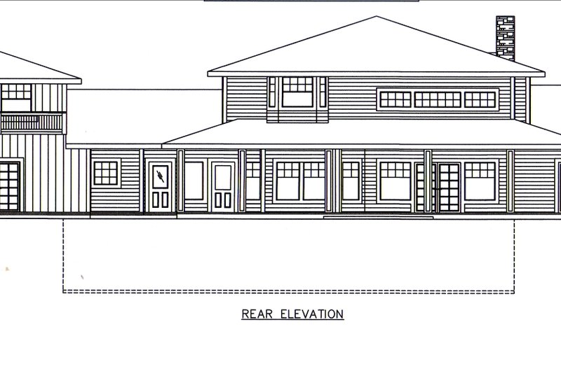 Dream House Plan - Exterior - Rear Elevation for Farmhouse House Plan #117-1114 - 4 bed, 5 bath