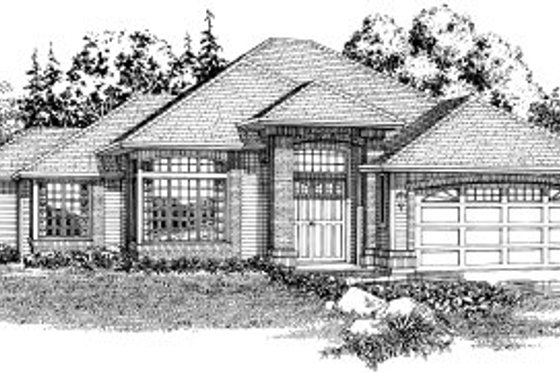 Exterior - Front Elevation for Traditional House Plan #47-596 - 3 bed, 2 bath