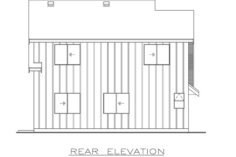 Home Plan - Exterior - Rear Elevation for Farmhouse House Plan #1100-163 - 2 bed, 1.5 bath