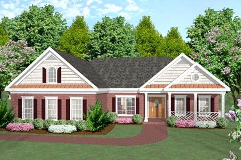 Architectural House Design - Ranch Exterior - Front Elevation Plan #56-141