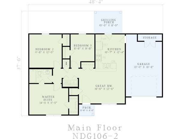 House Design - Ranch Floor Plan - Main Floor Plan #17-580