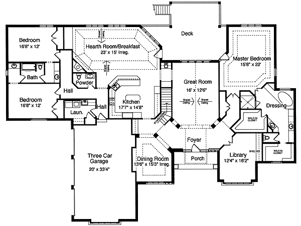 Southern Style House Plan - 4 Beds 3.5 Baths 5381 Sq/Ft Plan #46-244 ...