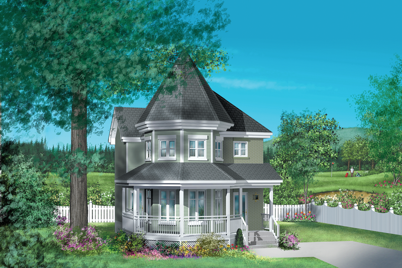 Victorian Style House Plan - 3 Beds 1.5 Baths 1396 Sq/Ft Plan #25-2028