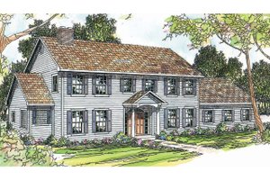 Colonial Exterior - Front Elevation Plan #124-287