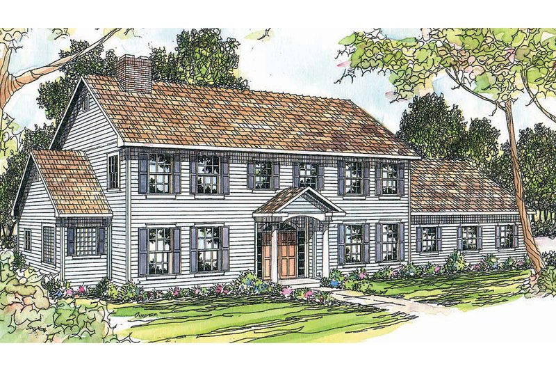 House Blueprint - Colonial Exterior - Front Elevation Plan #124-287
