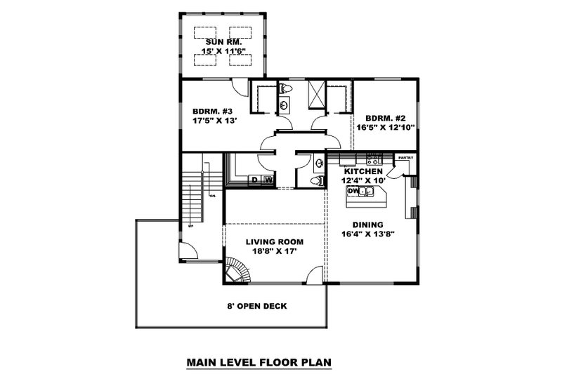 Dream House Plan - Floor Plan - Main Floor for Contemporary House Plan #117-927 - 3 bed, 3.5 bath