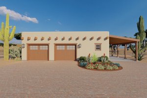 Adobe / Southwestern Exterior - Other Elevation Plan #126-286