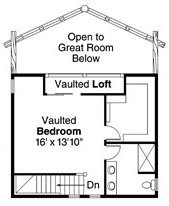 Floor Plan - Upper Floor for Log House Plan #124-766 - 2 bed, 2.5 bath