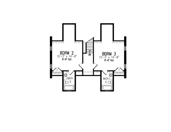 Farmhouse Floor Plan - Upper Floor Plan #497-64