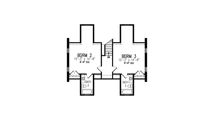 Dream House Plan - Floor Plan - Upper Floor for Farmhouse House Plan #497-64 - 3 bed, 3.5 bath