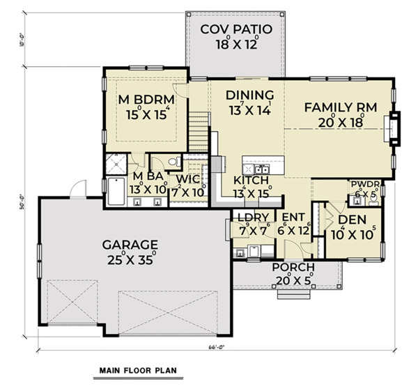 Craftsman Floor Plan - Main Floor Plan #1070-35