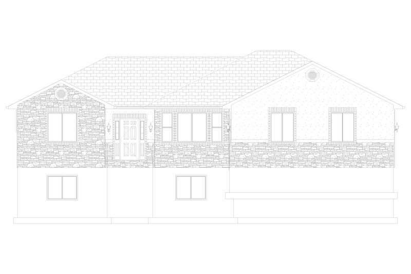 House Design - Exterior - Front Elevation 4 for Ranch House Plan #1060-280 - 3 bed, 2 bath