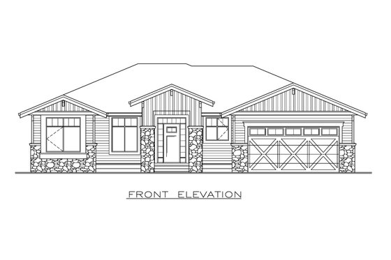 Exterior - Front Elevation 4 for Farmhouse House Plan #1100-95 - 2 bed, 2 bath