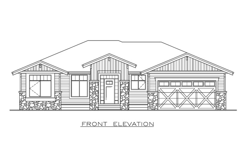 House Blueprint - Exterior - Front Elevation 4 for Farmhouse House Plan #1100-95 - 2 bed, 2 bath