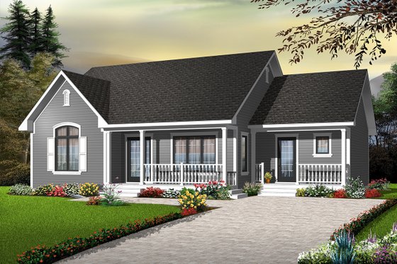 Exterior - Front Elevation 3 for Cottage House Plan #23-2279 - 3 bed, 1 bath